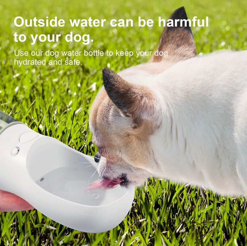DEYACE Dog Water Bottle, Leak Proof Portable Pet Water Bottles for Dogs, Puppy Water Dispenser with Drinking Feeder for Travel (Milk White 12oz) - Image 5